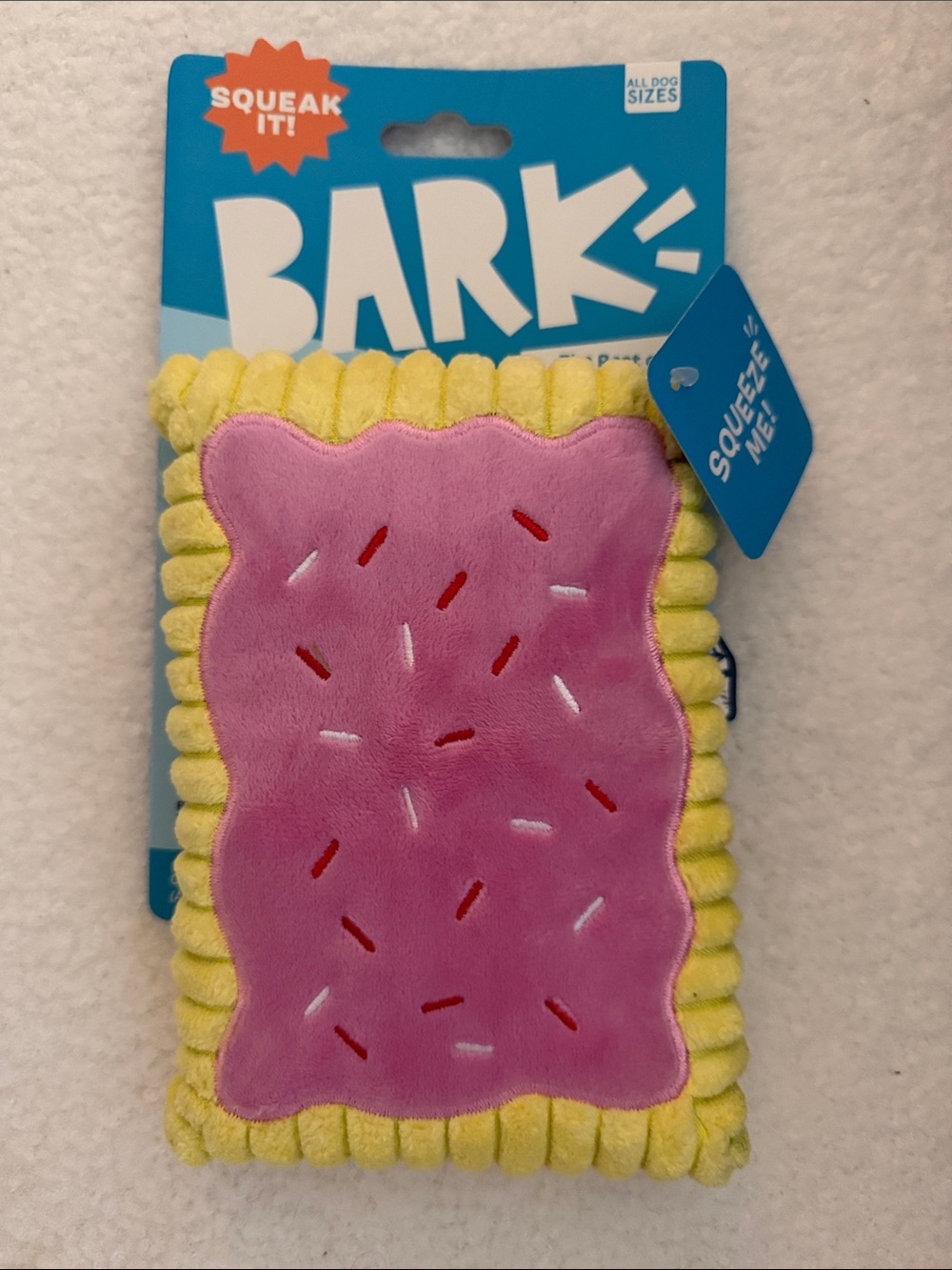 NWT Bark Toaster Poodle Squeaker and Crinkle Toy